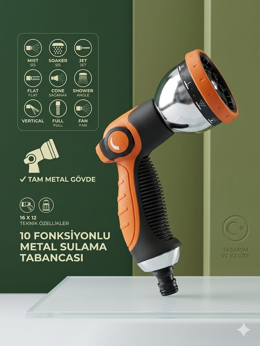 UMALA METAL 10 FONKSİYONLU SULAMA TABANCASI KL:50